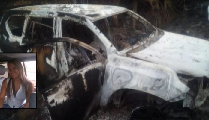 La política liberal colombiana Karina García fue asesinada junto a otros 5 acompañantes. Los cuerpos de las víctimas fueron incinerados dentro del vehículo en el que se movilizaban. (Foto: Twitter @DefensoriaCol).