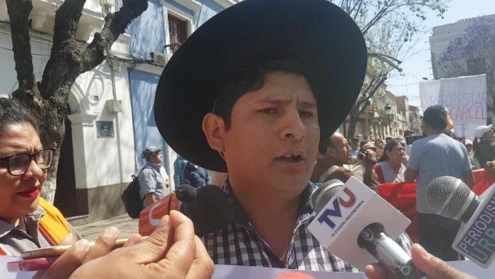 El secretario de la Federación Sindical Única de Comunidades Campesinas de Tarija, Miguel Ángel Gallardo