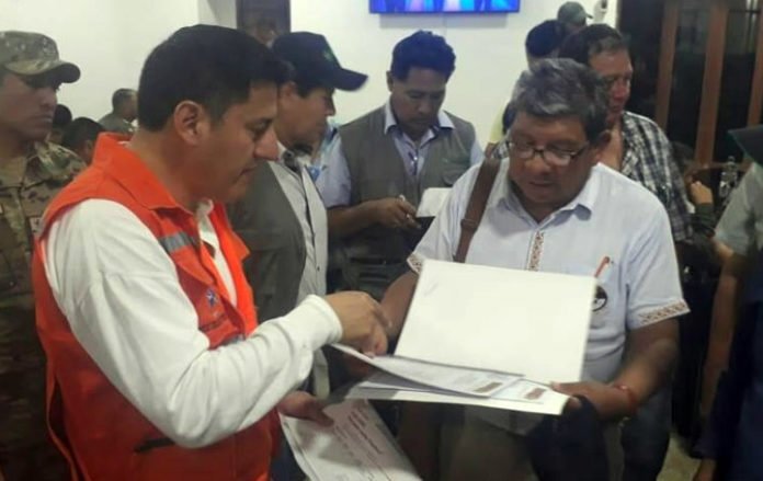 El alcalde Mollinedo junto al ministro Zavaleta en una anterior reunión. Foto: Alcaldía de Concepción.